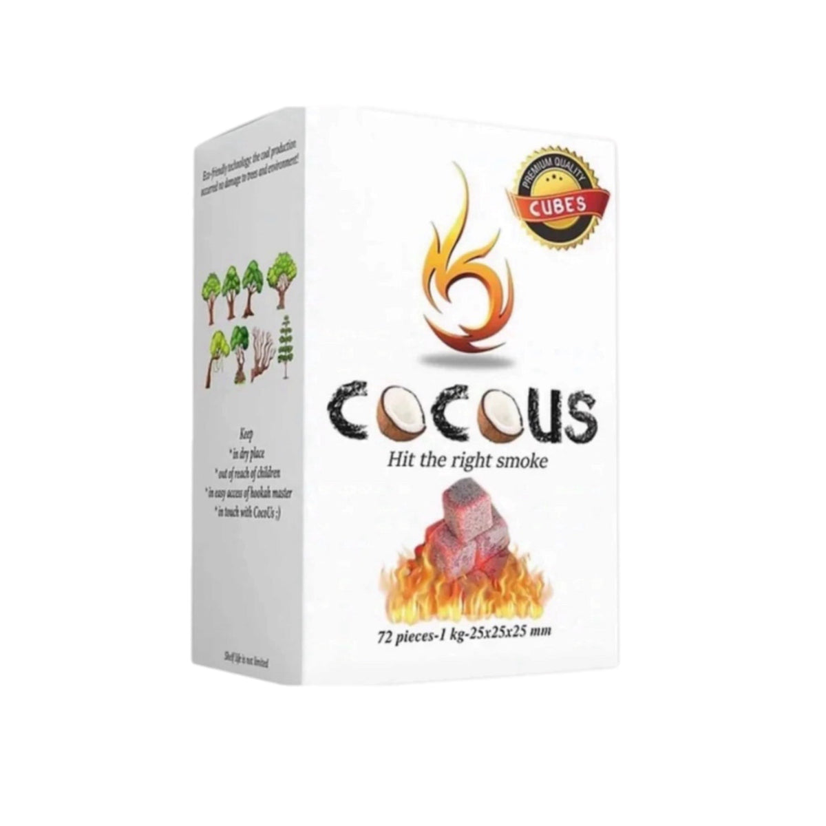 Cocous Coconut Coals 1 kg ( 72 Large Cubes) - SoBe Hookah