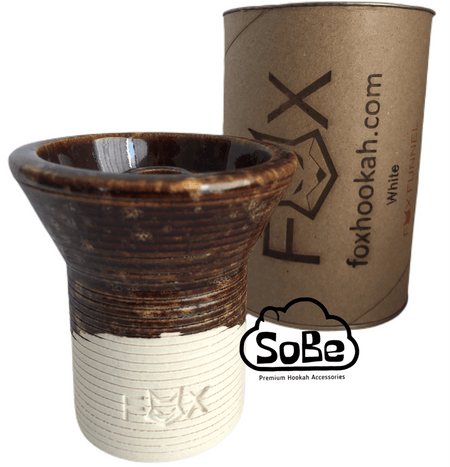 FOX Phunnel Hookah Bowl Glazed white Clay - SoBe Hookah