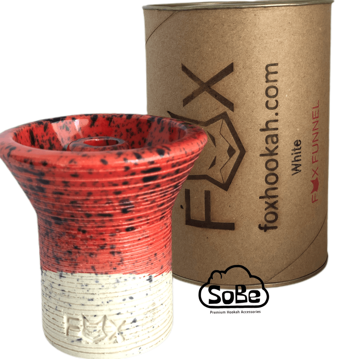 FOX Phunnel Hookah Bowl Glazed white Clay - SoBe Hookah