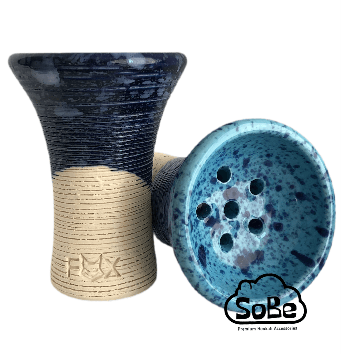 FOX Tall Hookah Bowl Glazed white Clay - SoBe Hookah