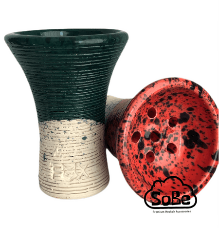 FOX Tall Hookah Bowl Glazed white Clay - SoBe Hookah