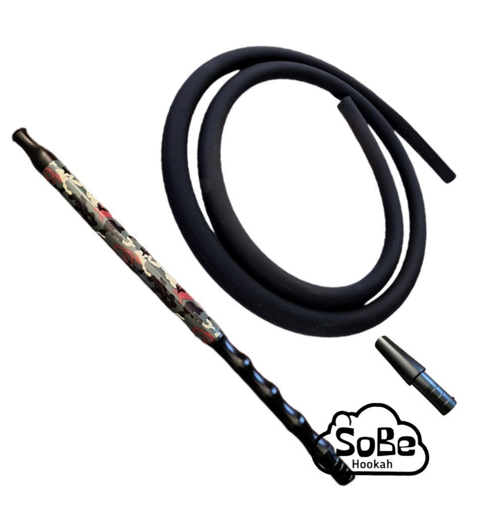 SoBe Hookah Silicon Hose Aluminum Handle Black Camo - SoBe Hookah