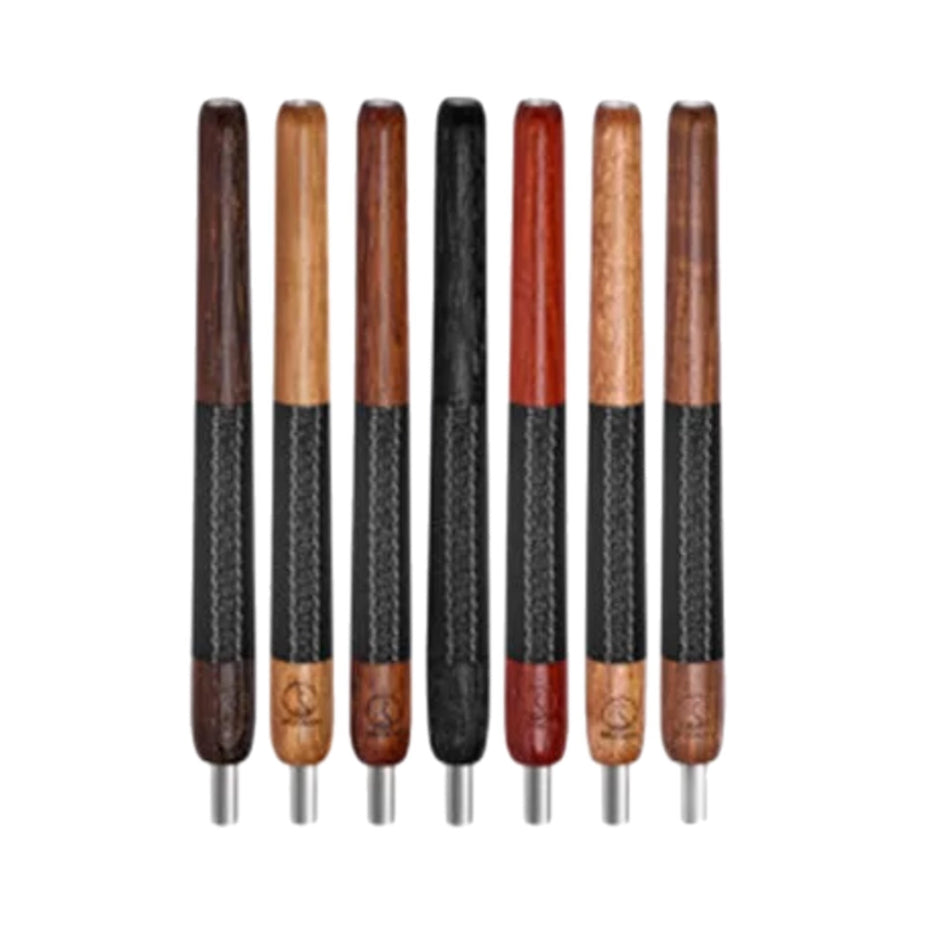 Wookah Wooden Mouthpiece with Black Leather - SoBe Hookah