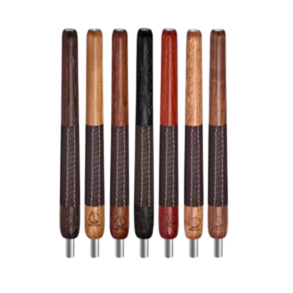 Wookah Wooden Mouthpiece with Brown Leather - SoBe Hookah